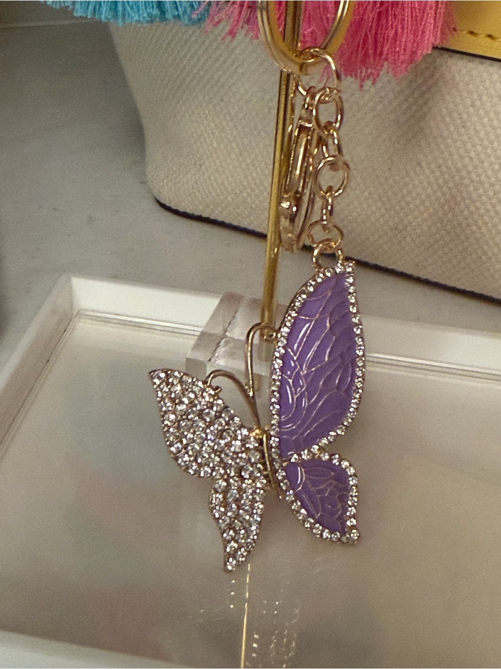 Purple Butterfly Keychain bag Charm